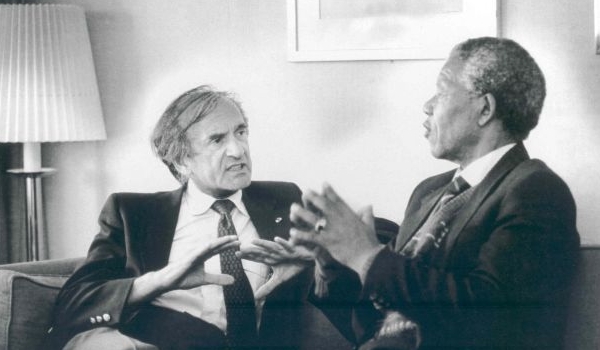 Elie Wiesel in conversation with Nelson Mandela, 1990