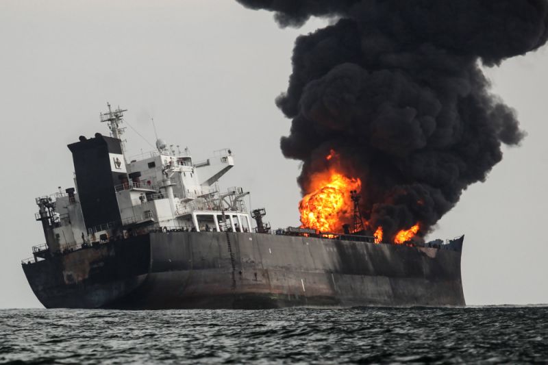 Pemex said a minimal amount of fuel was in the water and it was contained by floating booms