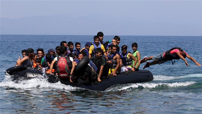 Migrants come by sea crossing the Mediterranean to Europe