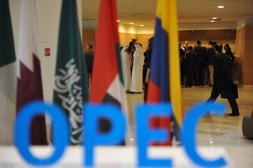 Participants gather in the lobby ahead of an informal meeting between members of the Organization of Petroleum Exporting Countries, OPEC, in the Algerian capital Algiers, on September 28, 2016