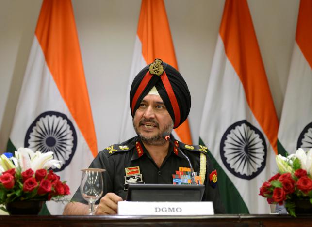Indian army`s director general of military operations Lt General Ranbir Singh speaks during a media briefing in New Delhi