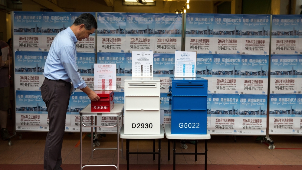 Chief executive Leung Chun-ying was among those who cast their votes on Sunday 