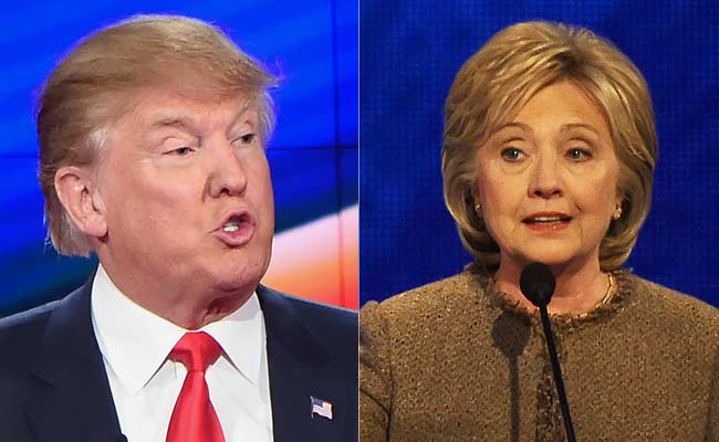 Democratic presidential candidate Hillary Clinton (R) and her Republican counterpart Donald Trump (L)