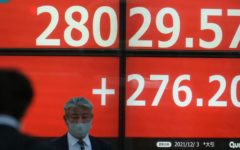 Asian markets broadly fell in morning trading on Monday