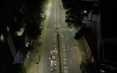 DU Department of Applied Mathematics’ unique road painting program on Pi day facilitated by Berger