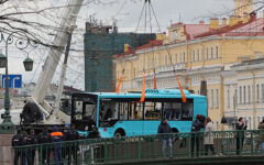 Three people were killed as a bus crashed into a river in Russia’s St Petersburg