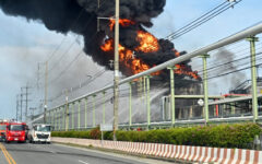 One dead, 200 evacuated after Thai gas storage tank fire