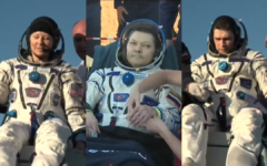 Two Russian cosmonauts landed back on Earth on Monday after a record-breaking stay aboard ISS