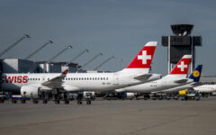 Two crew members are in hospital after Swiss plane emergency landing