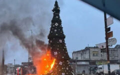 Hundreds protest in Syrian capital after Christmas tree burned