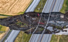 Norway sinkhole swallows motorway and railway, killing one